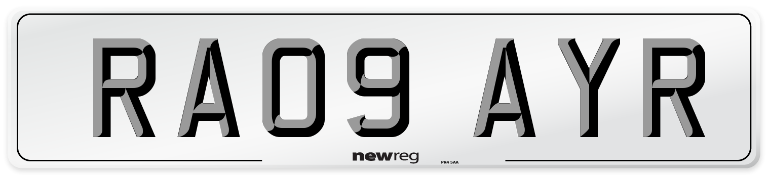 RA09 AYR Number Plate from New Reg